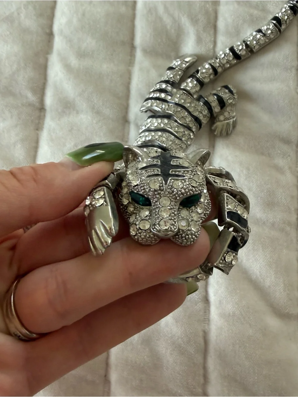 Vintage hollywood regency avant garde maximalist articulated tiger large brooch